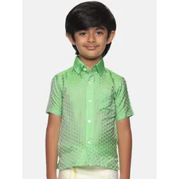 Sethukrishna Boys Green Classic Printed Party Shirt-picture-36