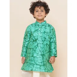 Sethukrishna Boys Mandarin Collar Abstract Printed Kurta-picture-42