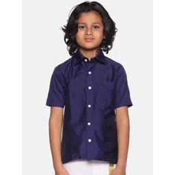 Sethukrishna Boys Navy Blue Classic Ethnic Shirt-picture-47