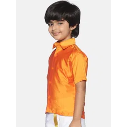 Sethukrishna Boys Orange Classic Opaque Party Shirt image 3