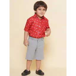 Sethukrishna Boys Spread Collar Abstract Printed Casual Cotton Shirt-picture-38