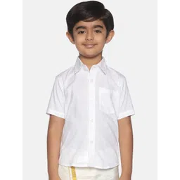 Sethukrishna Boys White Classic Opaque Ethnic Shirt-picture-21