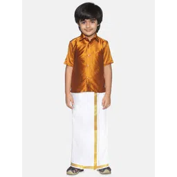 Sethukrishna Boys Yellow & White Shirt with Dhoti-picture-16
