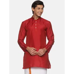 Sethukrishna Men Maroon Solid Kurta-picture-11