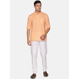 Sethukrishna Men Orange Regular Pure Cotton Kurta with Pyjamas-picture-42