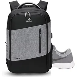 seute Verdiater 4.0 Shockproof 15.6 Inch laptop backpack for men With USB charging, 30L Laptop Bag for Men Office Use With Shoe Compartments For Men & Women, College and office Bag (Grey)-picture-44