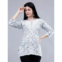 Seva Chikan Ethnic Motifs Embroidered Chikankari Handloom Chikankari Kurti-picture-17