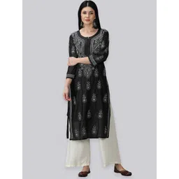 Seva Chikan Ethnic Motifs Embroidered Chikankari Kurta-picture-35