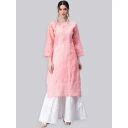 Seva Chikan Ethnic Motifs Embroidered Straight Chikankari Kurta-picture-28