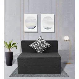 seventh heaven Rest Mantra 8 Inch PU Foam (72x36) 1 Seater Sofa Cum Mattress In Dark Grey Colour-picture-24