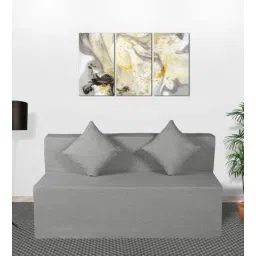 seventh heaven Rest Mantra 8 Inch PU Foam (72x60) 2 Seater Sofa Cum Mattress In Light Grey Colour-picture-36