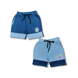 Seyor Boys Pack Of 2 Cotton Colourblocked Mid-Rise Casual Shorts-picture-27