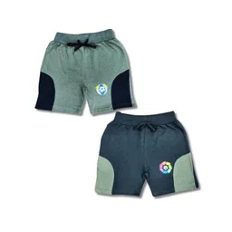 Seyor Boys Pack Of 2 Cotton Relaxed Fit Colourblocked Mid-Rise Casual Shorts-picture-28