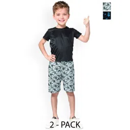 Seyor Boys Pack Of 2 Printed Relaxed Fit Mid-Rise Cotton Shorts-picture-30
