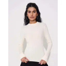 Sf Jeans By Pantaloons Antique White Slim Fit Textured Sweater-picture-29