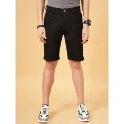 SF Jeans by Pantaloons Black Cotton Regular Fit Shorts-picture-26