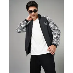 Sf Jeans By Pantaloons Black Regular Fit Printed Jacket image 4