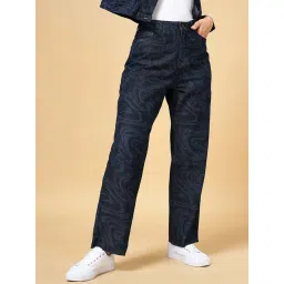 SF Jeans by Pantaloons Blue & Black Cotton Printed High Rise Jeans-picture-19