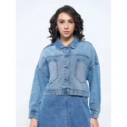 Sf Jeans By Pantaloons Blue Loose Fit Jacket-picture-19