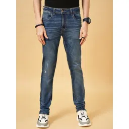 SF Jeans by Pantaloons Blue Tint Cotton Slim Fit Distressed Jeans-picture-43