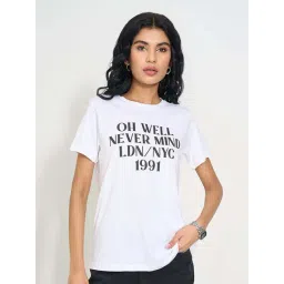 Sf Jeans By Pantaloons Bright White Regular Fit Printed T-Shirt-picture-42