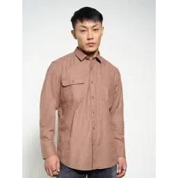 Sf Jeans By Pantaloons Brown Cotton Slim Fit Shirt-picture-23