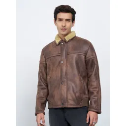 Sf Jeans By Pantaloons Brown Patina Regular Fit Bomber Jacket-picture-35