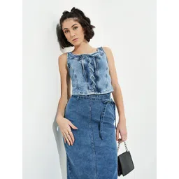 SF JEANS by Pantaloons Cotton Sleeveless Denim Top-picture-27