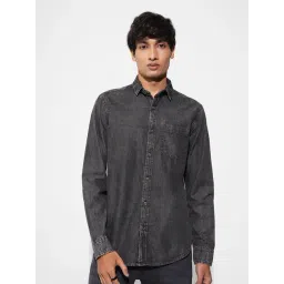 Sf Jeans By Pantaloons Grey Slim Fit Denim Shirt-picture-21