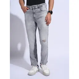 Sf Jeans By Pantaloons Grey Slim Fit Distressed Jeans-picture-26
