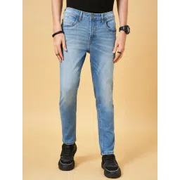 SF Jeans by Pantaloons Light Blue Cotton Slim Fit Distressed Jeans-picture-37