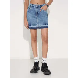 Sf Jeans By Pantaloons Light Blue Slim Fit Skirt-picture-40