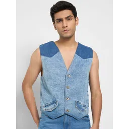 SF JEANS by Pantaloons Men Crop Denim Jacket-picture-19