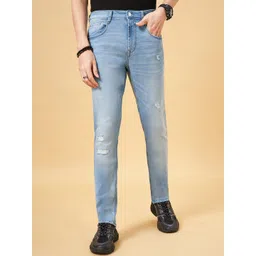 SF JEANS by Pantaloons Men Skinny Fit Mildly Distressed Light Fade Stretchable Jeans-picture-42