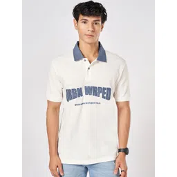 SF JEANS by Pantaloons Men Typography Printed Polo Collar Cotton Slim Fit T-shirt-picture-41