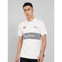 SF JEANS by Pantaloons Men Typography Printed Polo Collar Pure Cotton Slim Fit T-shirt-picture-44