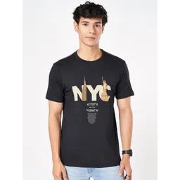 SF JEANS by Pantaloons Men Typography Printed Round Neck Cotton Slim Fit T-shirt-picture-39