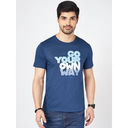 SF JEANS by Pantaloons Men Typography Printed Round Neck Cotton Slim Fit T-shirt-picture-20