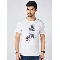 SF JEANS by Pantaloons Men Typography Printed Round Neck Cotton Slim Fit T-Shirt-picture-28