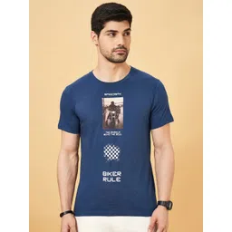 SF JEANS by Pantaloons Men Typography Printed Round Neck Cotton Slim Fit T-Shirt-picture-30