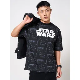 SF JEANS by Pantaloons Men Typography Star Wars Extended Sleeves Applique T-shirt-picture-32