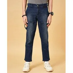sf jeans by pantaloons Men Washed Straight Jeans with Fly-Button Closure-picture-14