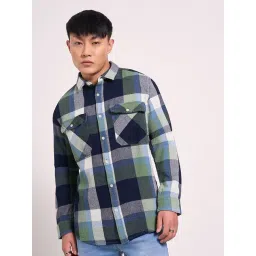 Sf Jeans By Pantaloons Multicolored Cotton Regular Fit Checks Shirt-picture-12