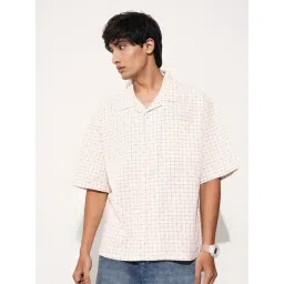 Sf Jeans By Pantaloons Off White Boxy Fit Checks Shirt-picture-18