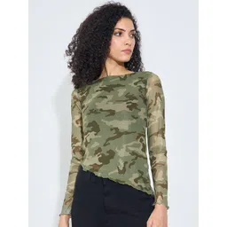 SF JEANS by Pantaloons Printed Asymmetric Hem Crop Top-picture-17