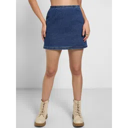 SF JEANS by Pantaloons Pure Cotton Straight Mini Skirt-picture-20
