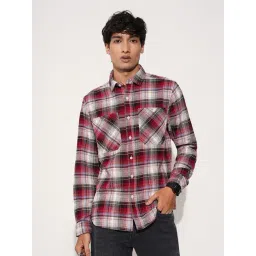 Sf Jeans By Pantaloons Red Relaxed Fit Checks Shirt-picture-30