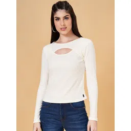 SF JEANS by Pantaloons Round Neck Cut-Outs Regular T-shirt-picture-14