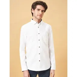 SF Jeans by Pantaloons White Cotton Slim Fit Shirt-picture-15