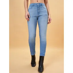 SF JEANS by Pantaloons Women Slim Fit Mid-Rise Clean Look Light Fade Cropped Jeans-picture-36